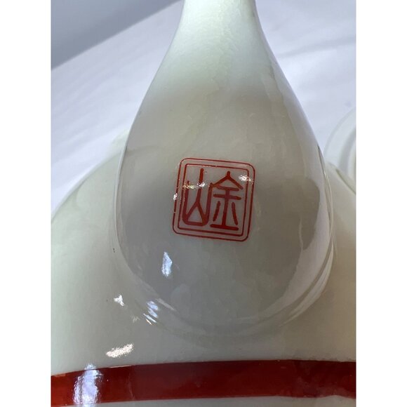 Vintage Japanese Ceramic Teapot With Floral Design & Red Stamp Mark - Picture 6 of 6